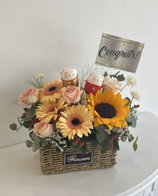 Opening fresh flower basket -Cherish